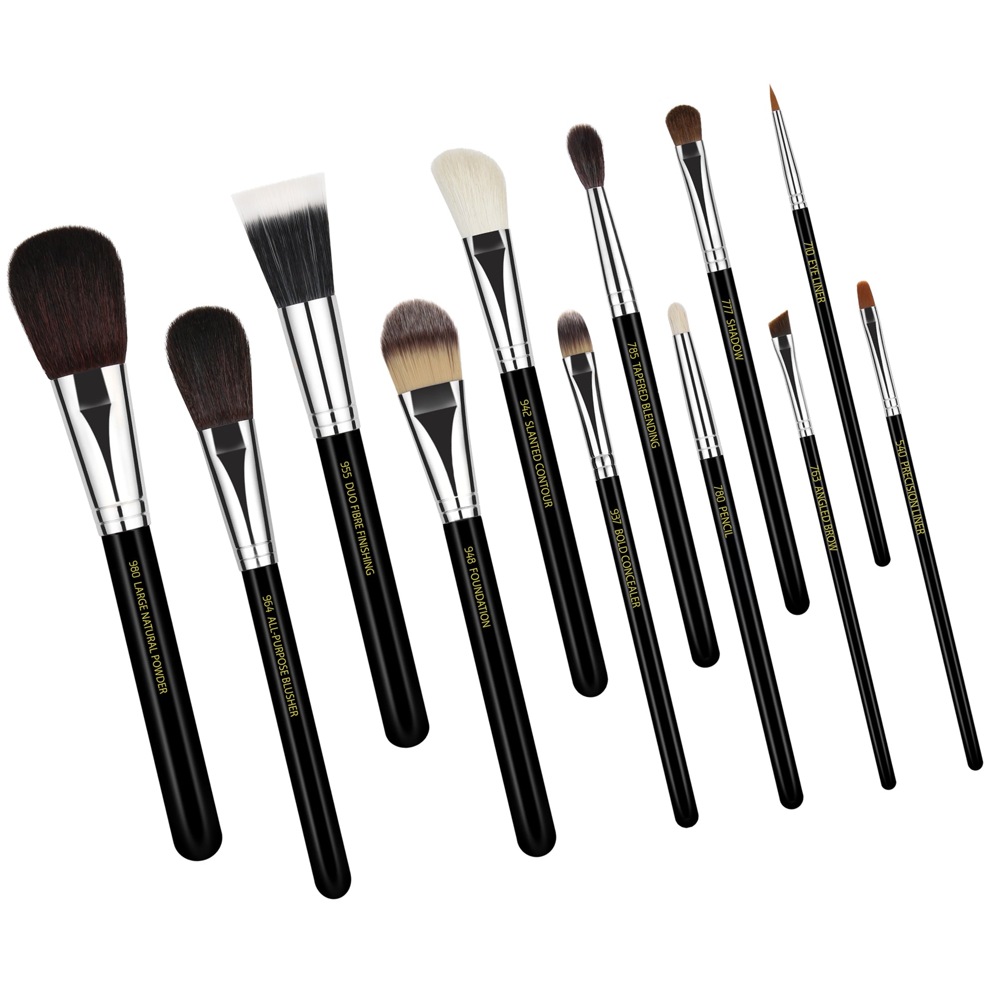 Maestro Complete 12pc. Brush Set with Roll-up Pouch – Bdellium Tools