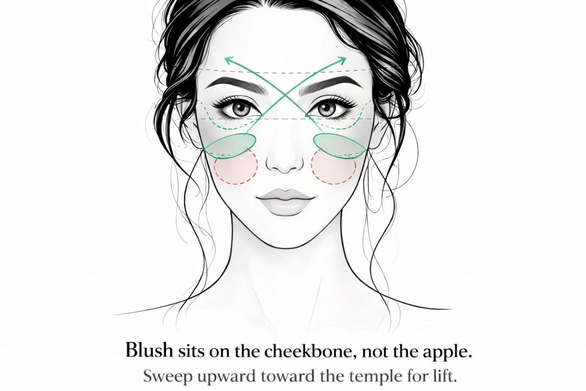Placing Blush Where It Lifts Instead of Where It Sits