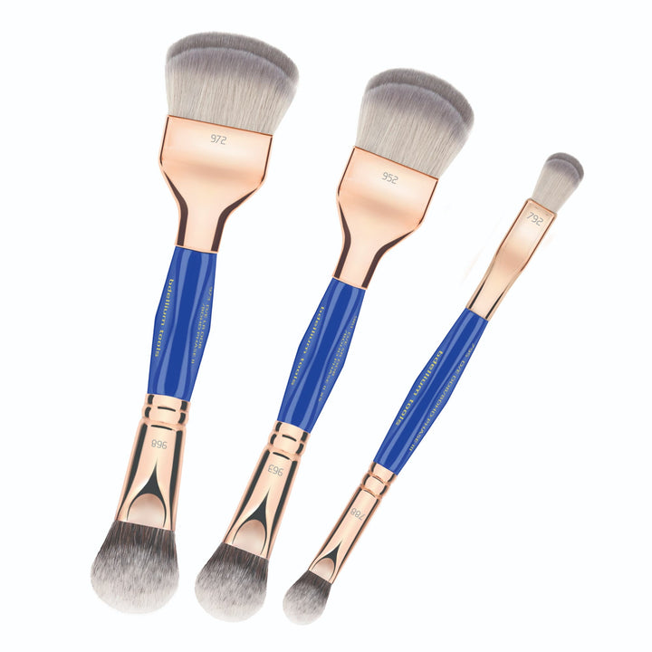 Golden Triangle Double-Ended Double Dome Blender / BDHD Brush 3pc. Set